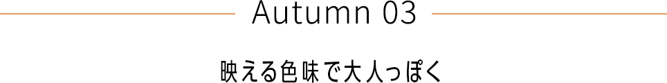 Autumn 03 映える色味で大人っぽく
