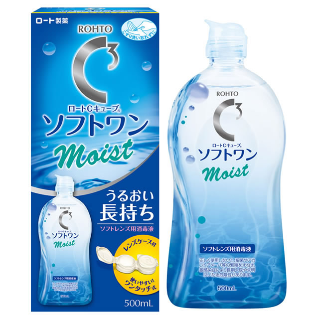 ロート Cキューブ ソフトワンモイストａ (500ml) ／ コンタクトケア用品（洗浄・消毒・保存）