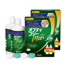 オプティフリープラス ダブルパック (360ml 2本)　×2箱セット ／ コンタクトケア用品（洗浄・消毒・保存）