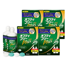 オプティフリープラス ダブルパック (360ml 2本)　4箱セット ／ コンタクトケア用品（洗浄・消毒・保存）