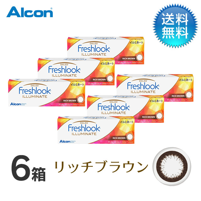 フレッシュルックデイリーズ イルミネート (30枚)／リッチブラウン　6箱セット