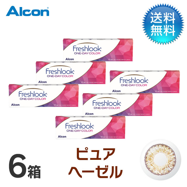 フレッシュルックワンデーカラー (10枚)／ピュアへーゼル　6箱セット