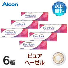フレッシュルックワンデーカラー (10枚)／ピュアへーゼル　6箱セット