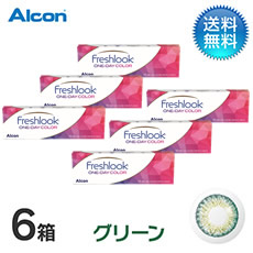 フレッシュルックワンデーカラー (10枚)／グリーン　6箱セット
