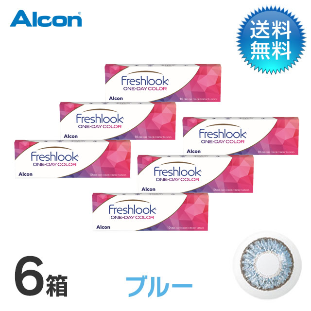 フレッシュルックワンデーカラー (10枚)／ブルー　6箱セット