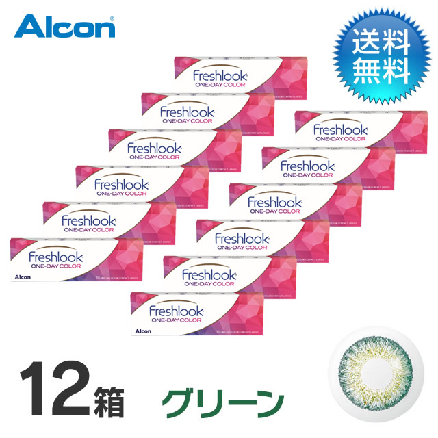 フレッシュルックワンデーカラー (10枚)／グリーン　12箱セット