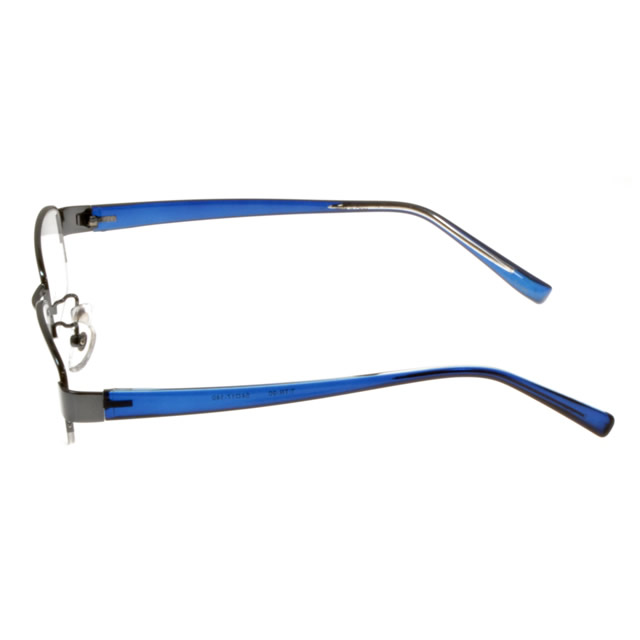 TJ165-3 BLU【メガネ UNISEX メタル/TR90 ハーフリム ブルー/クリア